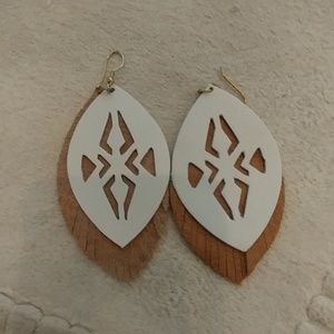 Noonday Collection leather cut-out earrings